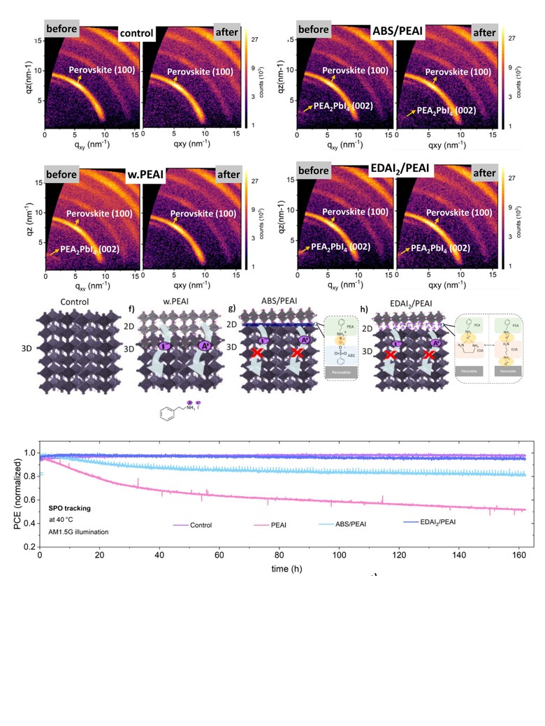 Graphical abstract for Mitigating Mobile-Ion-Induced Instabilities and Performance Losses in 2D Passivated Perovskite Solar Cells